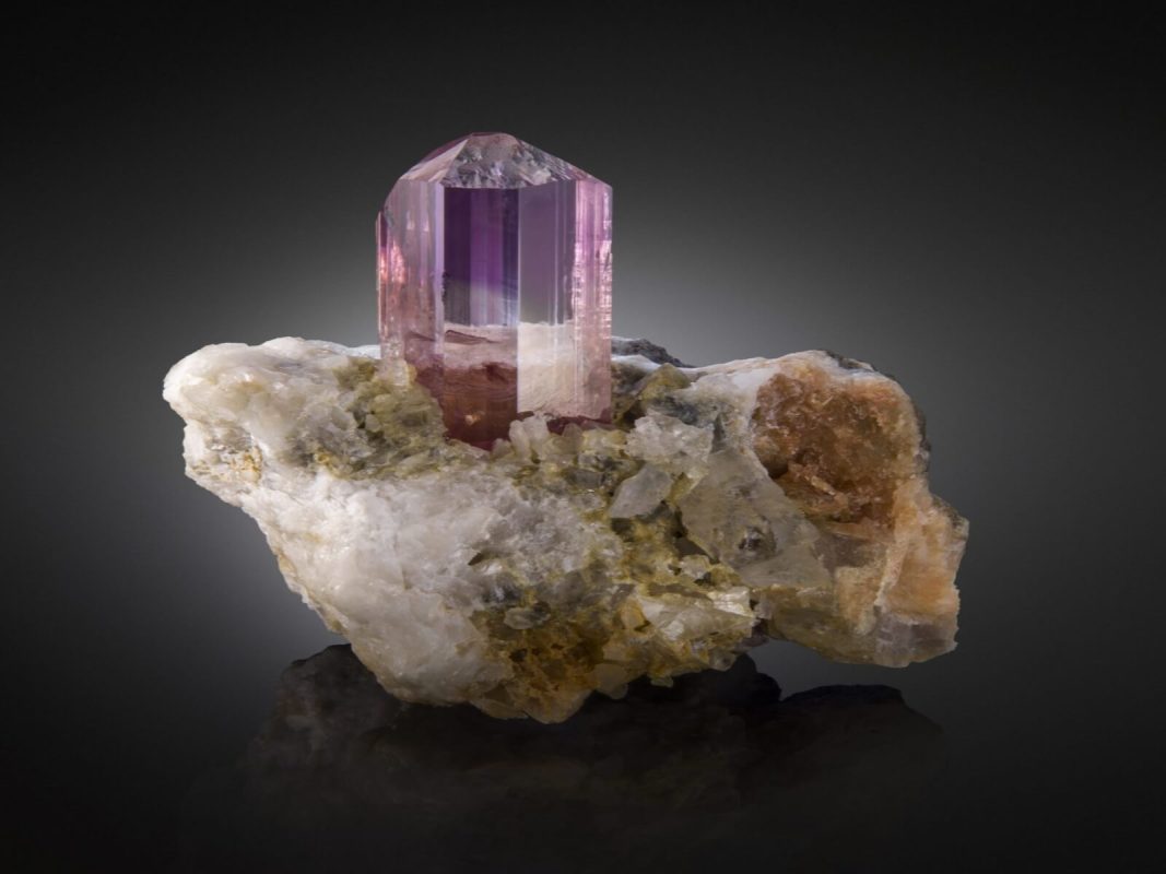 Pink Topaz on Calcite Photo