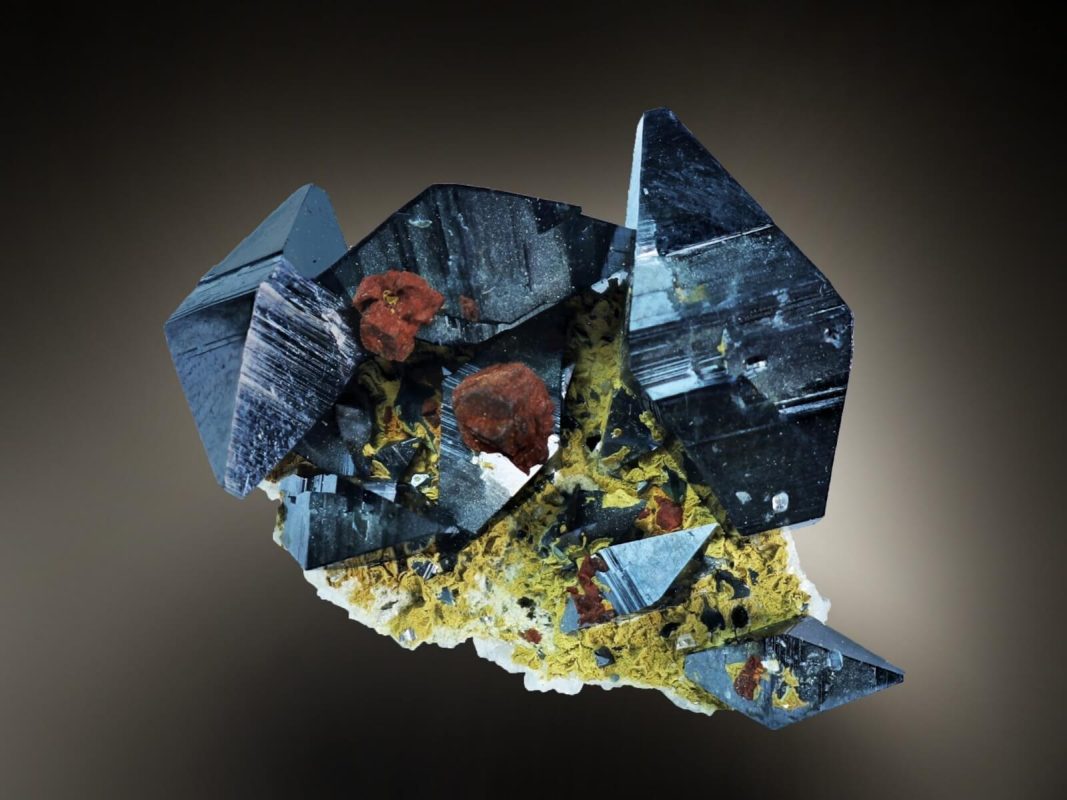 Flawless Cluster of perfect Anatase with Limonite on Matrix Photo