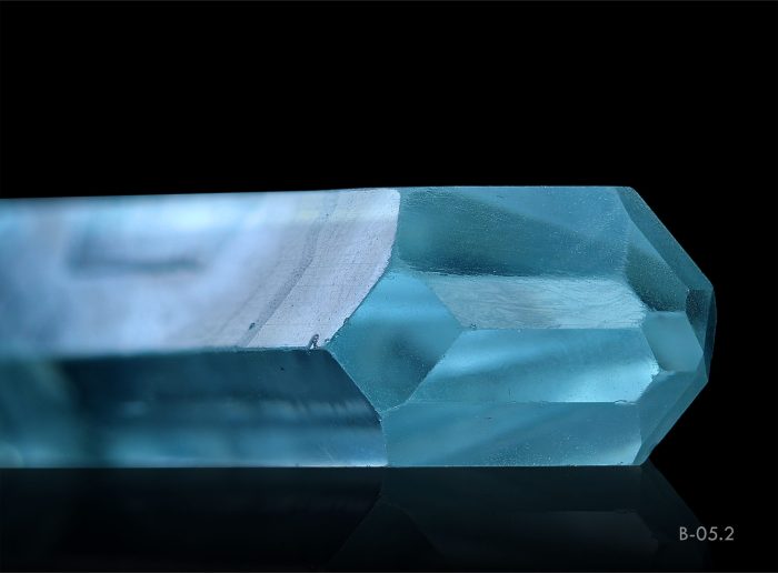 Three multi faces termination Aquamarine Crystals with Feldspar Photo