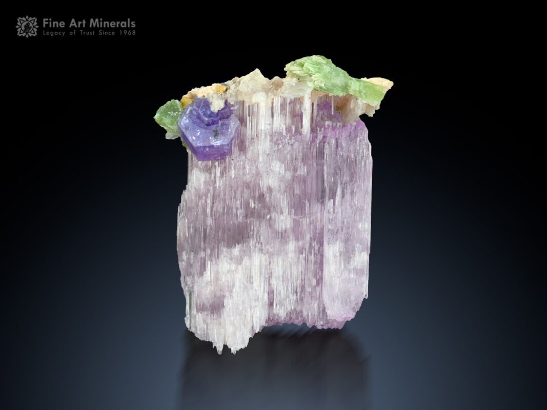 Kunzite with Apatite and Tourmaline from Afghanistan