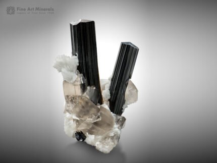 Schorl with Smoky Quartz and Albite from Skardu Pakistan