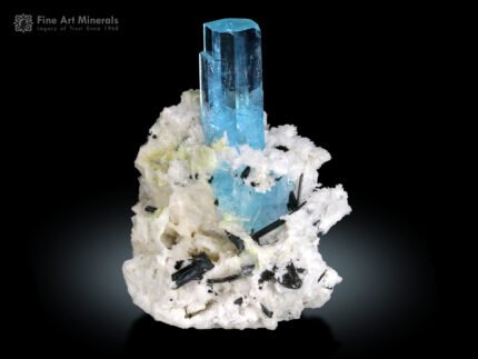 Aquamarine with Schorl Spray from Pakistan