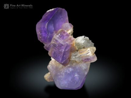 Purple Apatite Cluster on Kunzite from Afghanistan