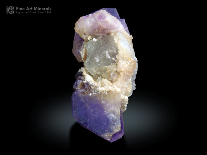 Purple Apatite Cluster on Kunzite from Afghanistan