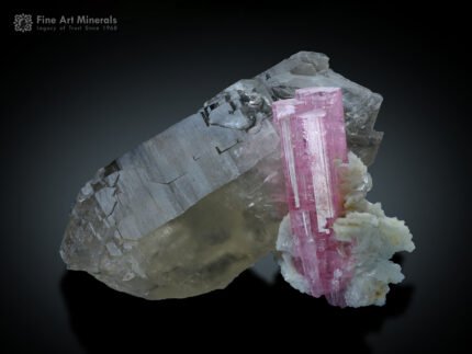 Pink Tourmaline with Smoky Quartz from Afghanistan