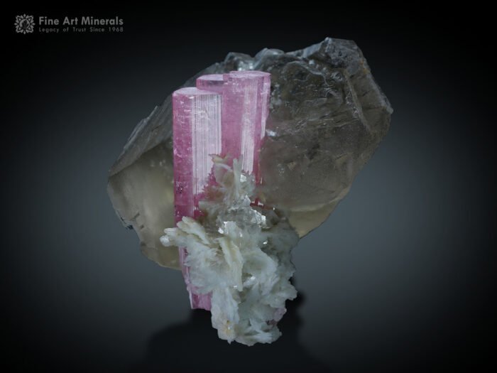 Pink Tourmaline with Smoky Quartz from Afghanistan