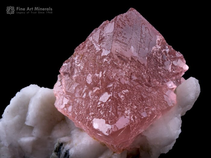 Pink Fluorite on Albite from Nagar Pakistan