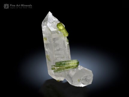 Green Tourmaline Cluster with Quartz from Shigar Pakistan