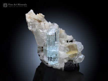 Aquamarine with Quartz and Schorl from Pakistan