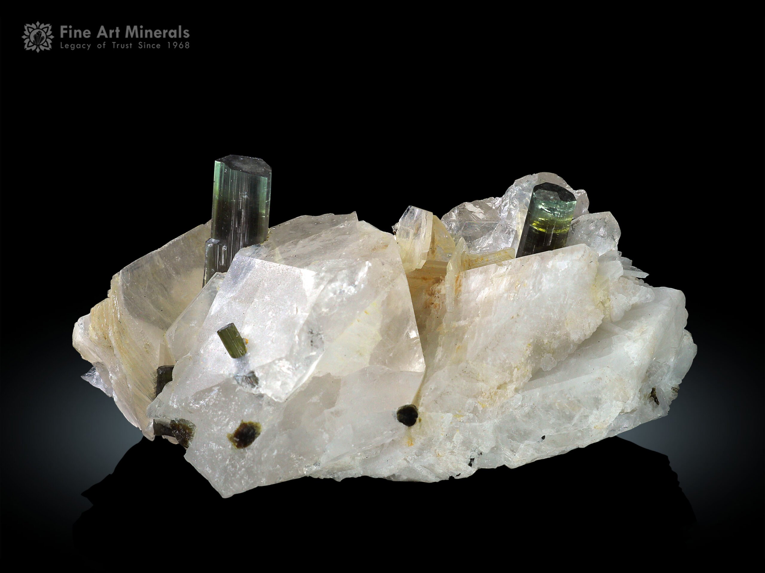 Green Cap Tourmaline with Quartz from Afghanistan