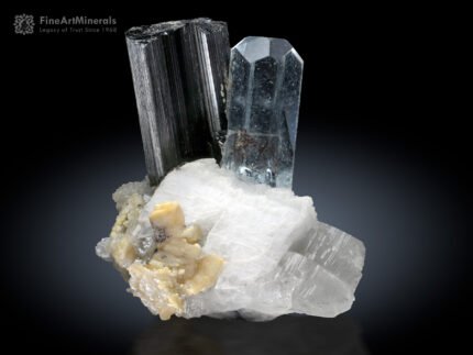 Aquamarine with Schorl, Quartz, Calcite and Feldspar from Skardu Pakistan