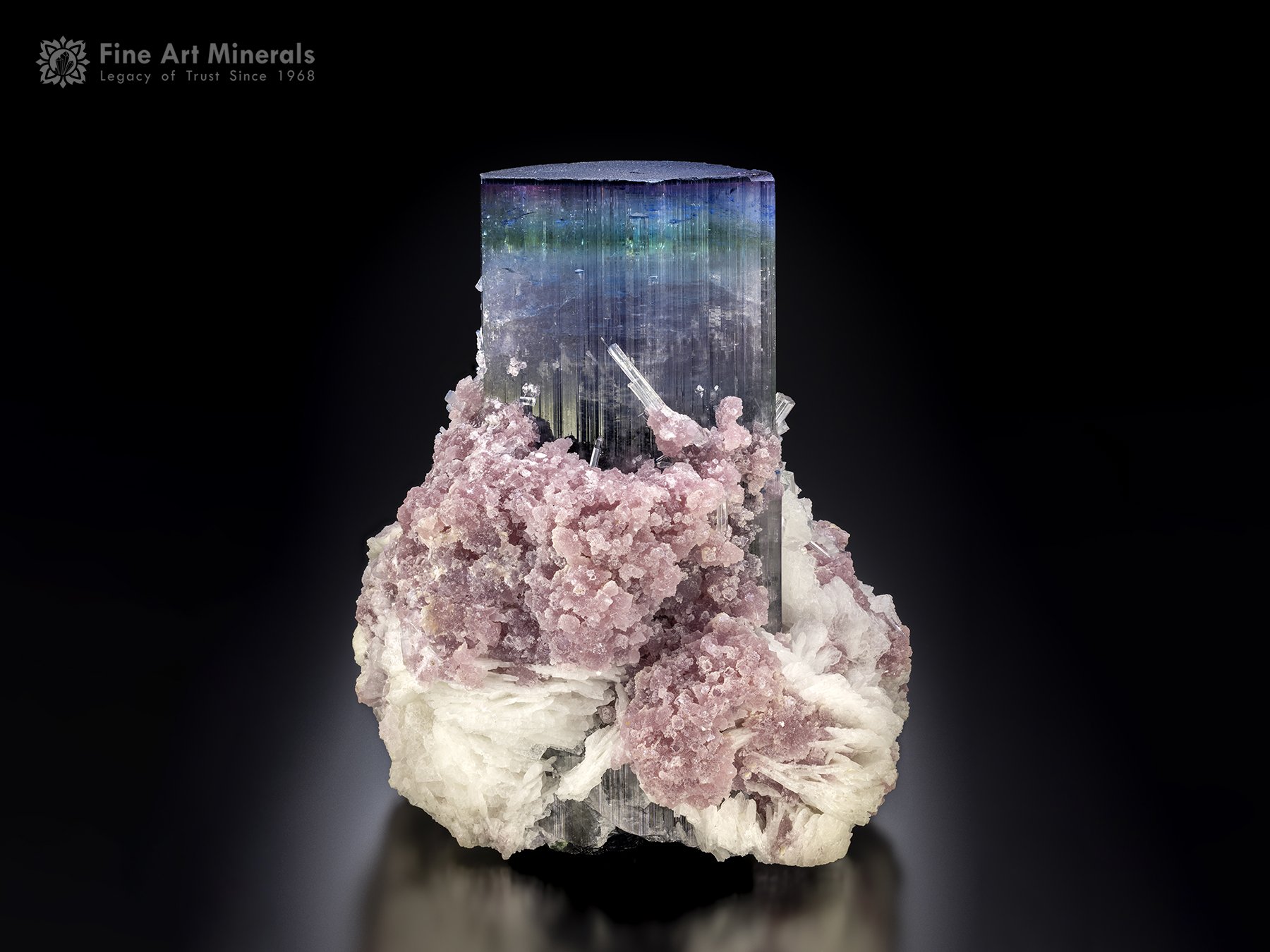 Tourmaline with Lepidolite and Albite from Paprok Afghanistan