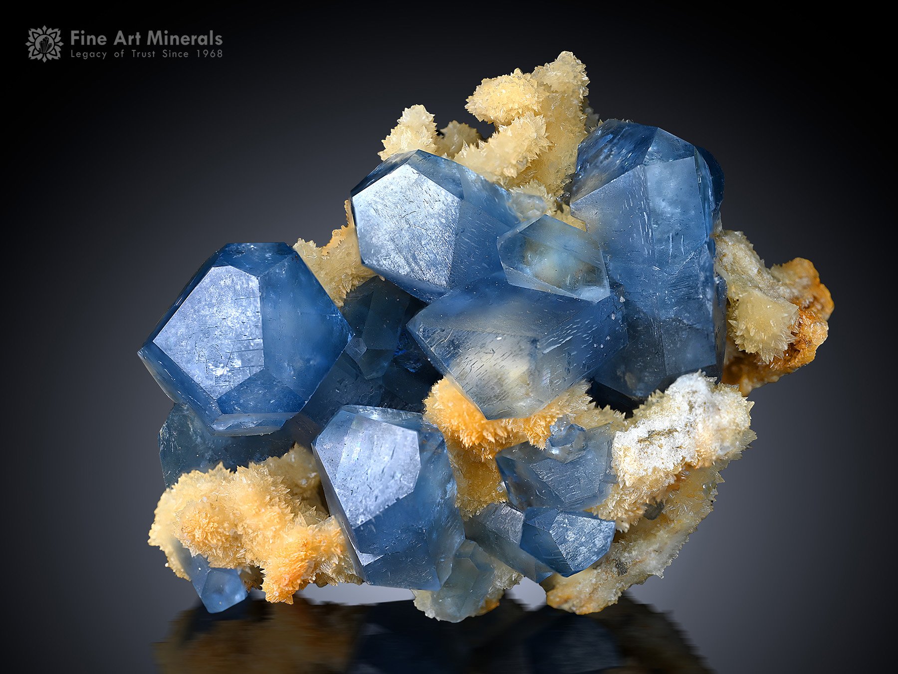 Celestine Cluster with Calcite from Afghanistan