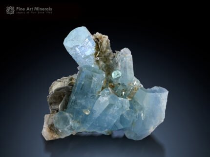 Aquamarine with Muscovite on Matrix from Nagar Pakistan