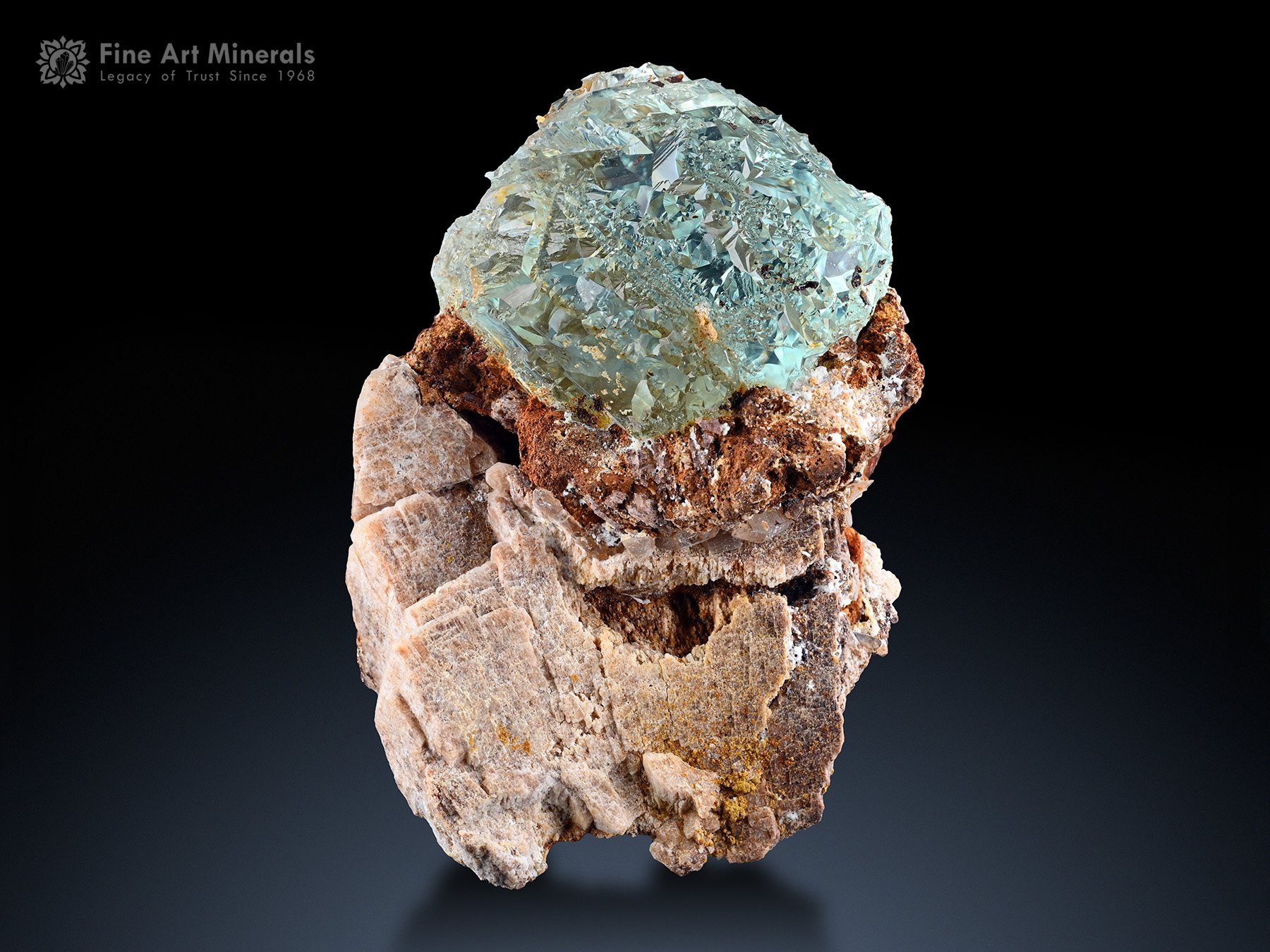 Etched Aquamarine Crystal on Matrix from Shigar Pakistan