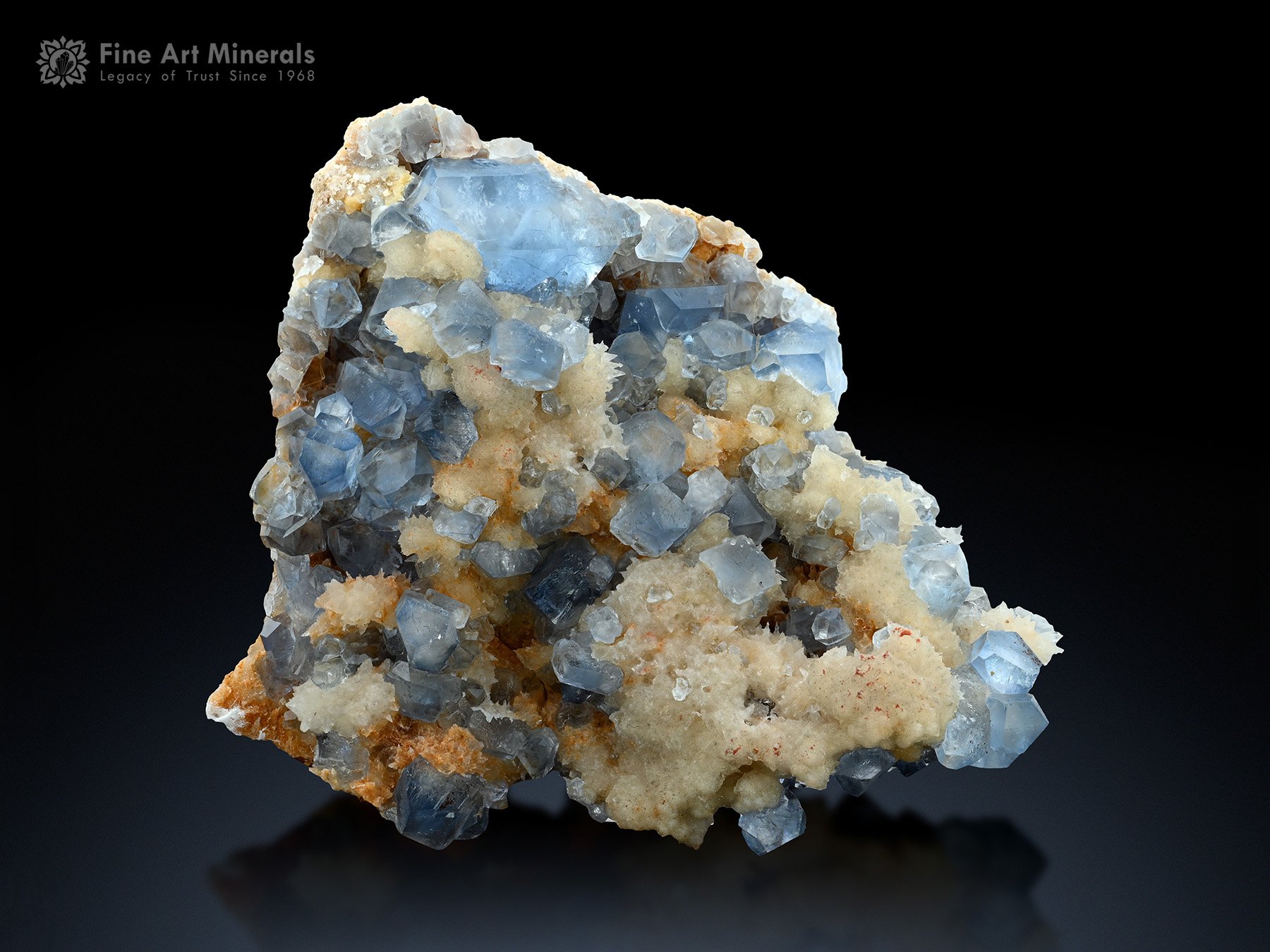 Celestine Cluster with Calcite from Afghanistan