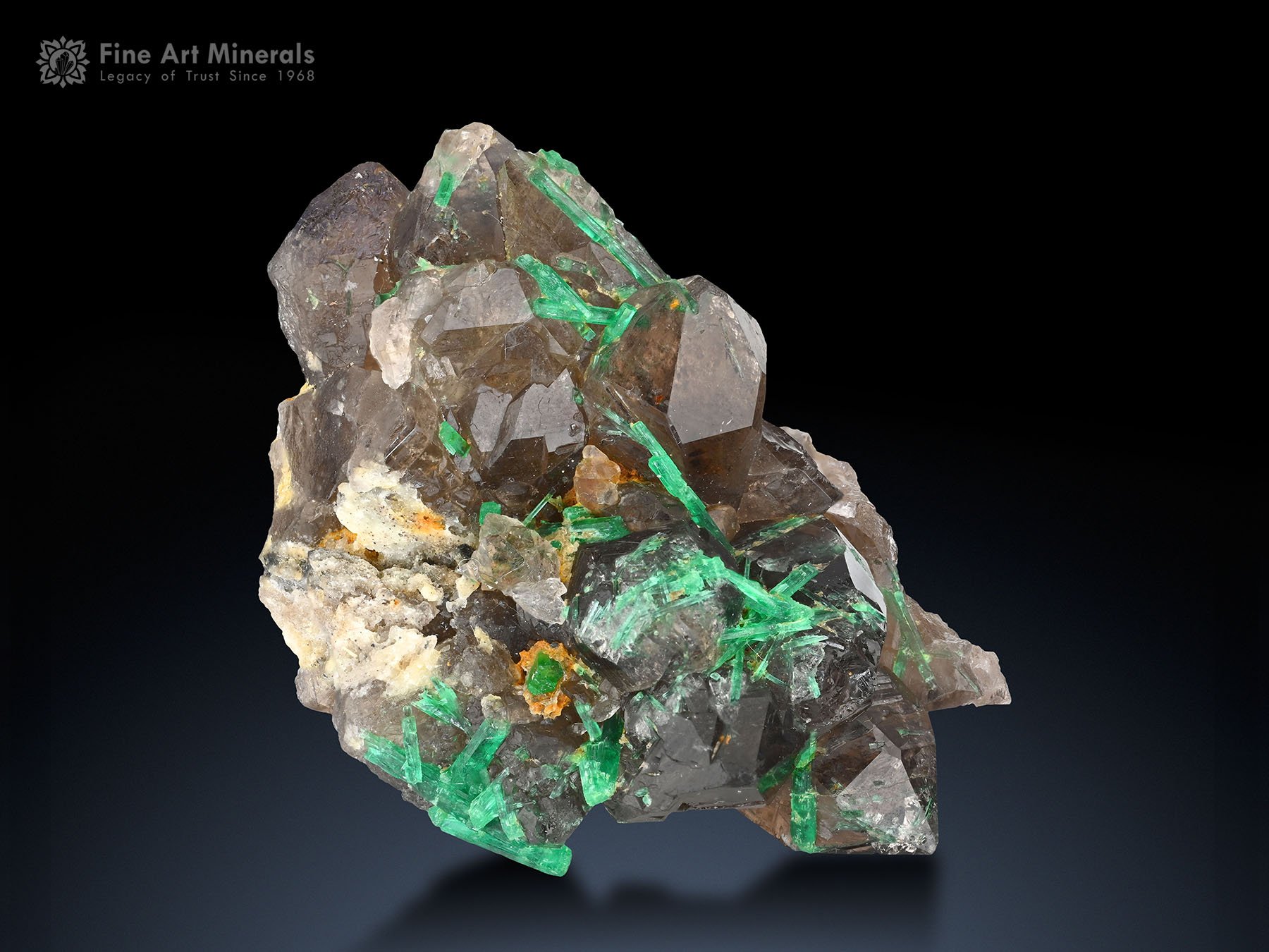 Emerald Cluster with Quartz from Afghanistan