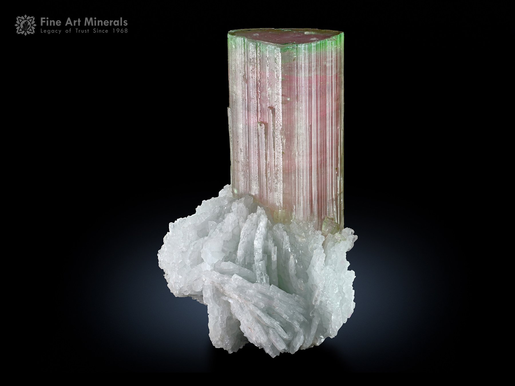 Tourmaline on Cleavelandite from Afghanistan