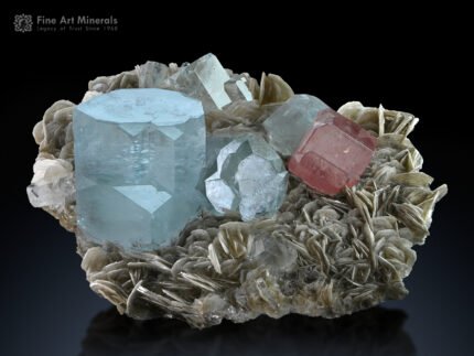 Aquamarine with Pink Apatite from Pakistan