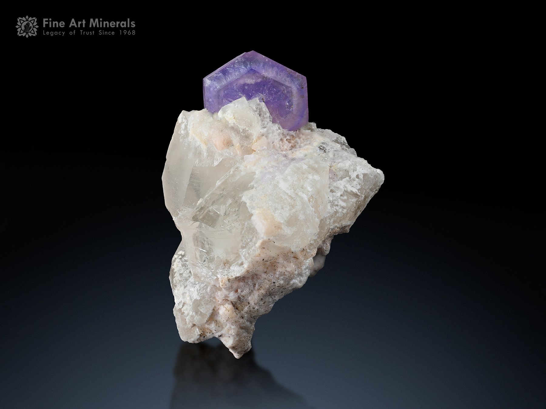 Purple Apatite with Quartz from Afghanistan
