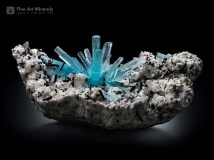 Supernova Aquamarine with Schorl and Albite from Pakistan