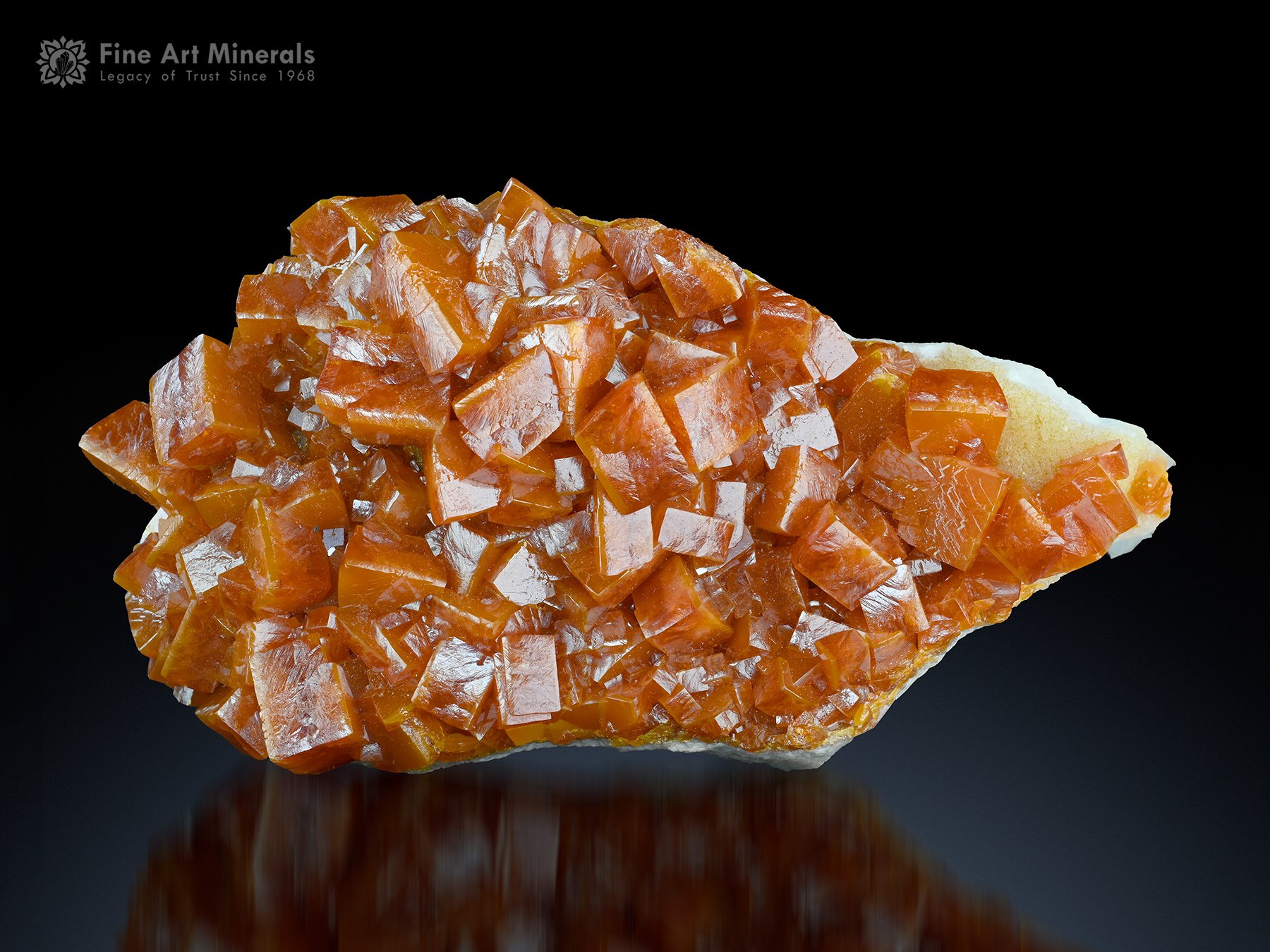 Wulfenite on Matrix from Mexico