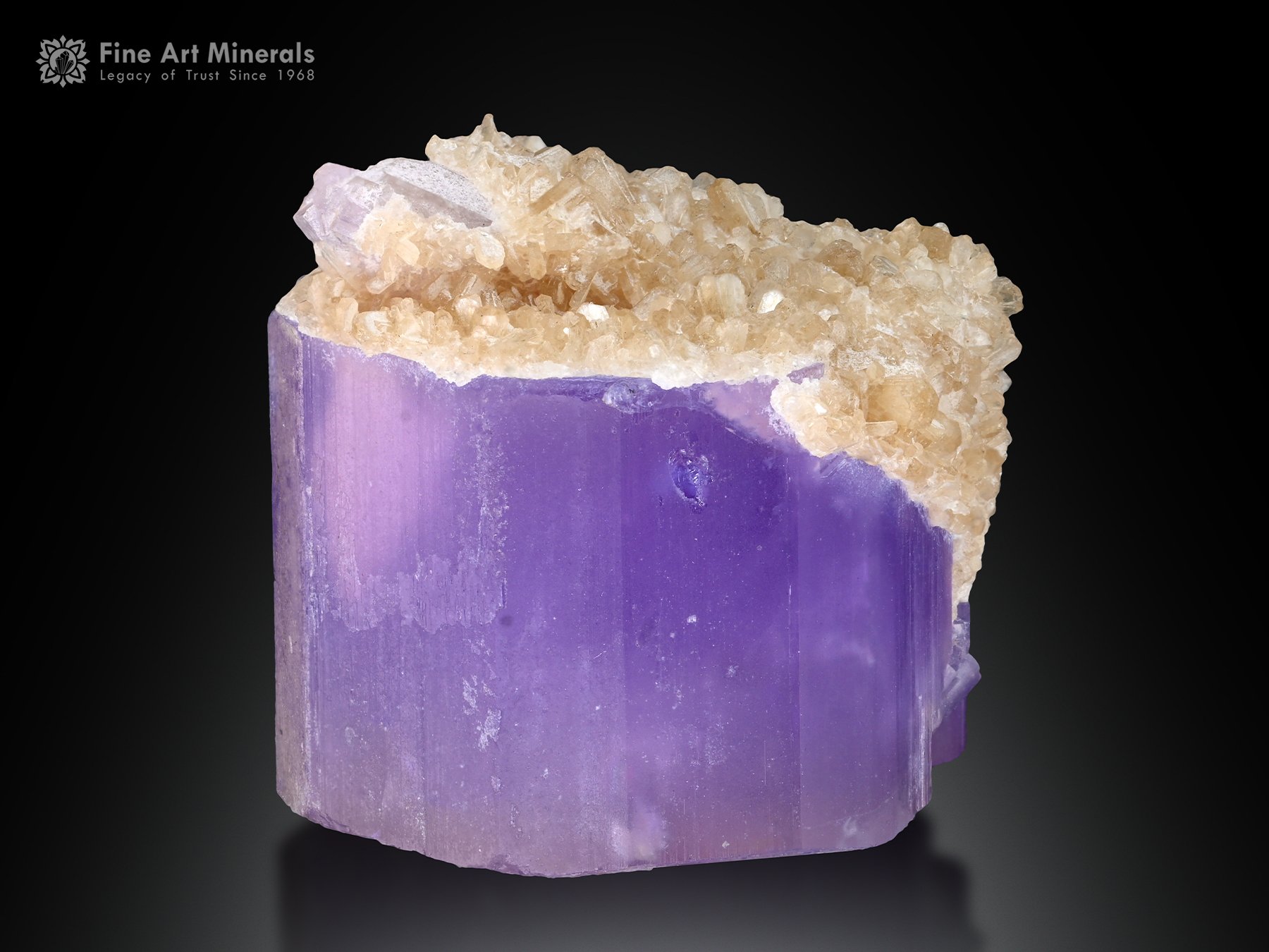 Purple Apatite with Stilbite from Afghanistan