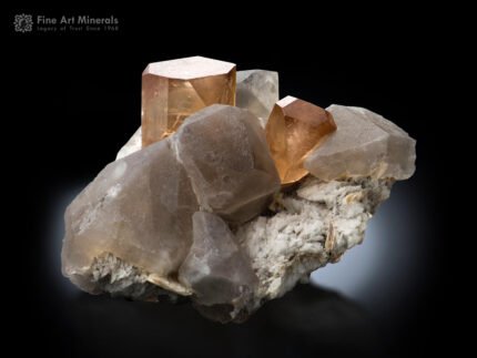 Topaz on Quartz with Albite from Pakistan