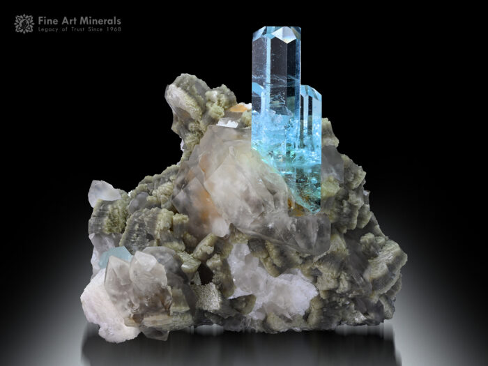 Aquamarine with Smoky Quartz from Pakistan