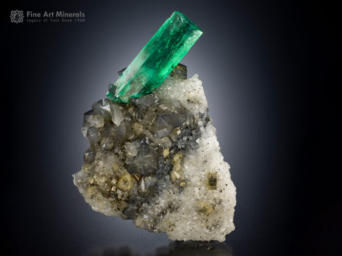 Emerald with Calcite from Colombia