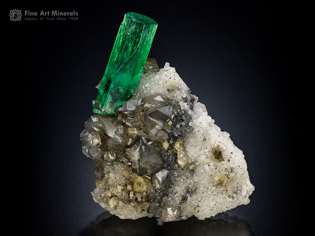 Emerald with Calcite from Colombia