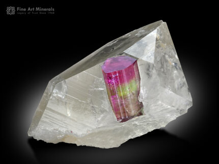 Bi Color Tourmaline on Quartz from Brazil