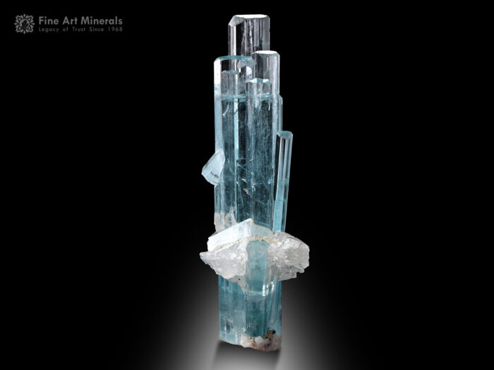 Aquamarine Cluster with Quartz from Pakistan