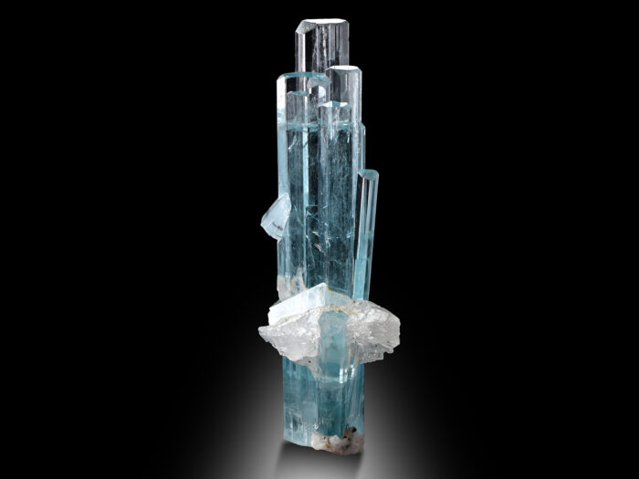 Aquamarine Cluster with Quartz from Pakistan