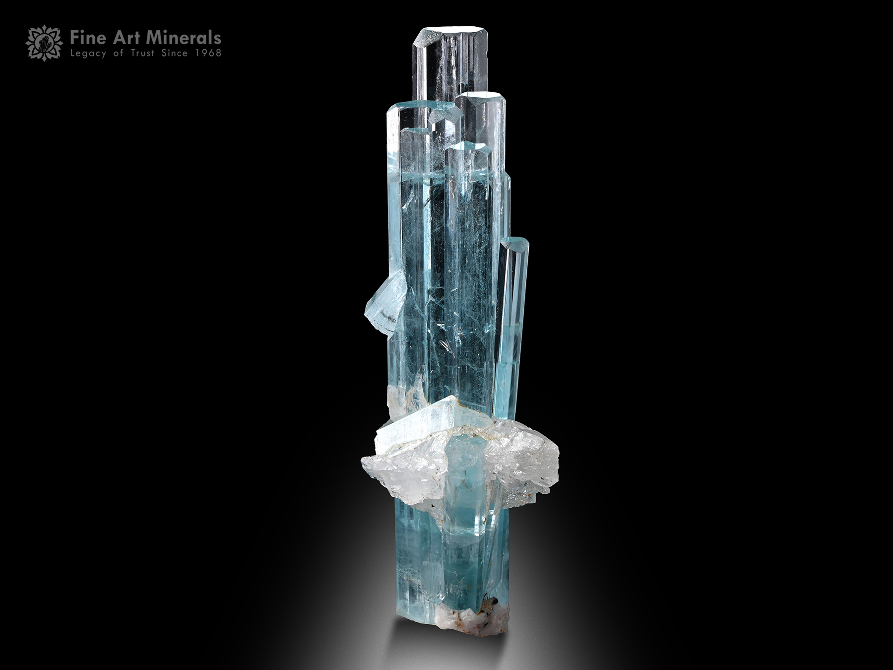 Aquamarine Cluster with Quartz from Pakistan