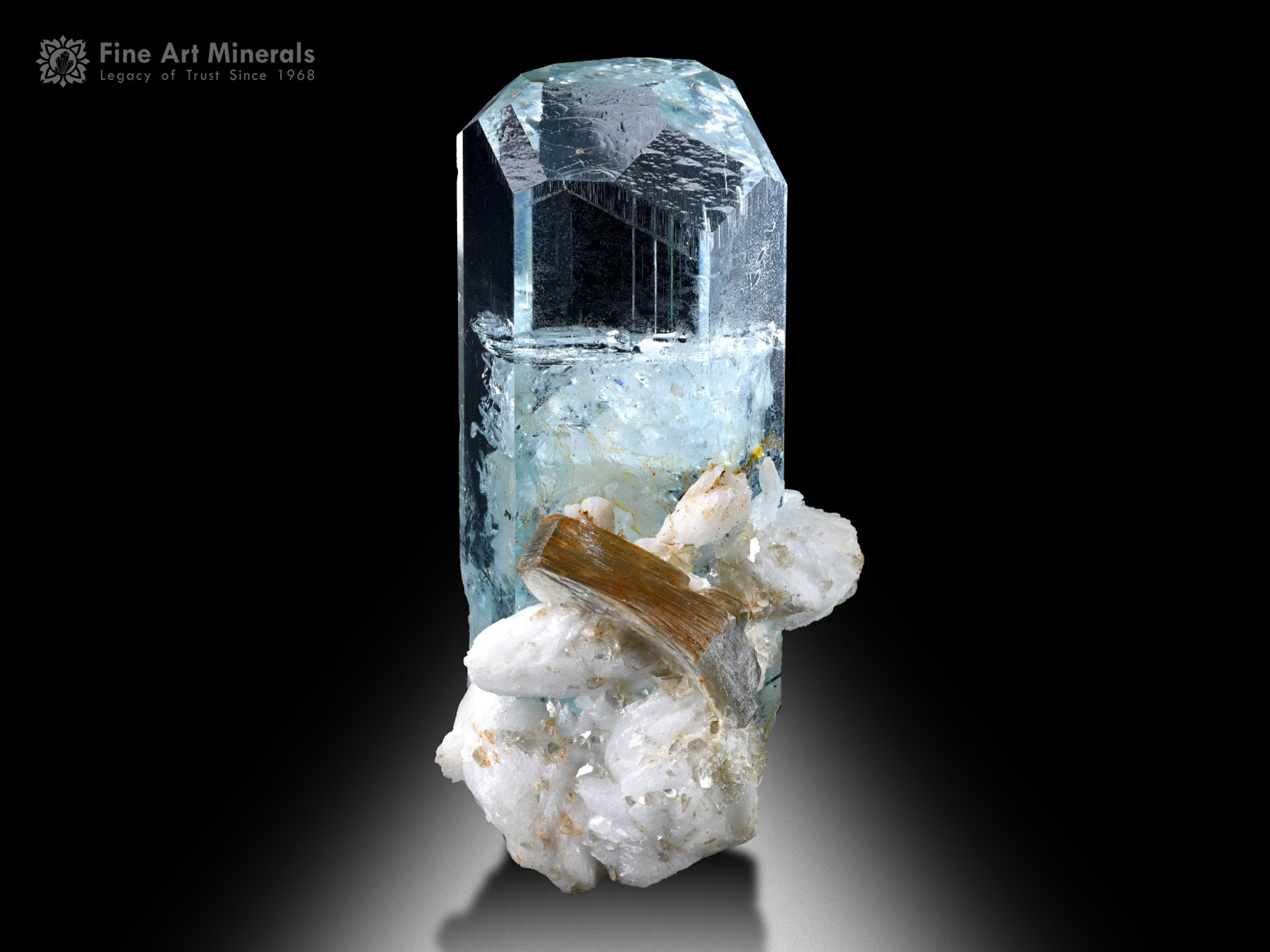 Aquamarine with Mica and Albite from Pakistan