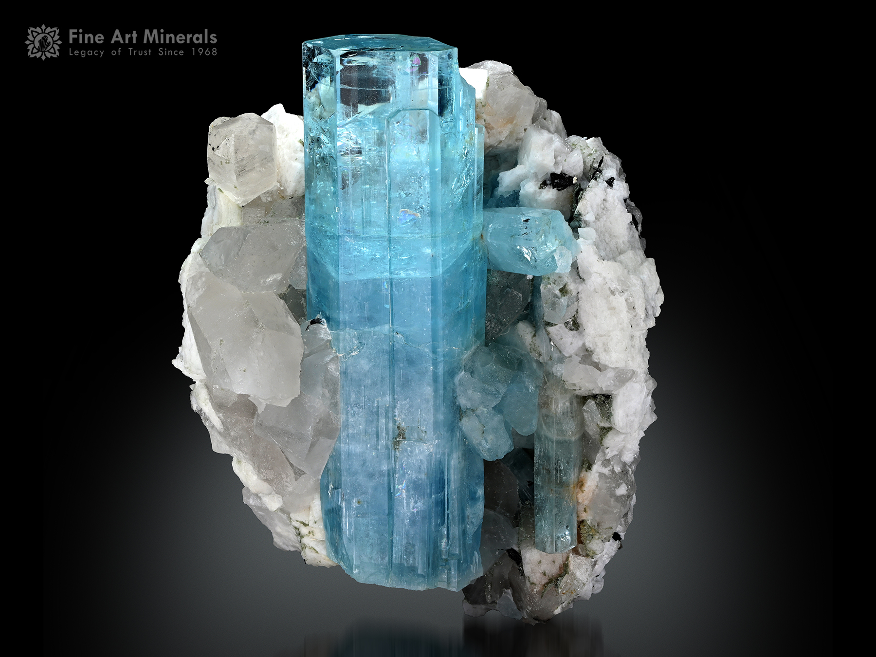 Aquamarine with Quartz and Albite from Pakistan