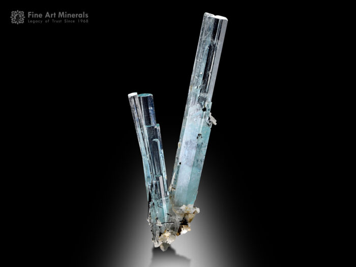 Aquamarine with Schorl and Albite from Pakistan