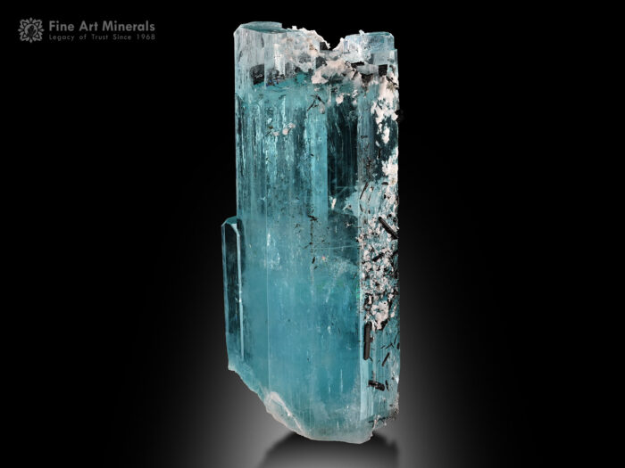 Aquamarine with Schorl and Albite from Pakistan