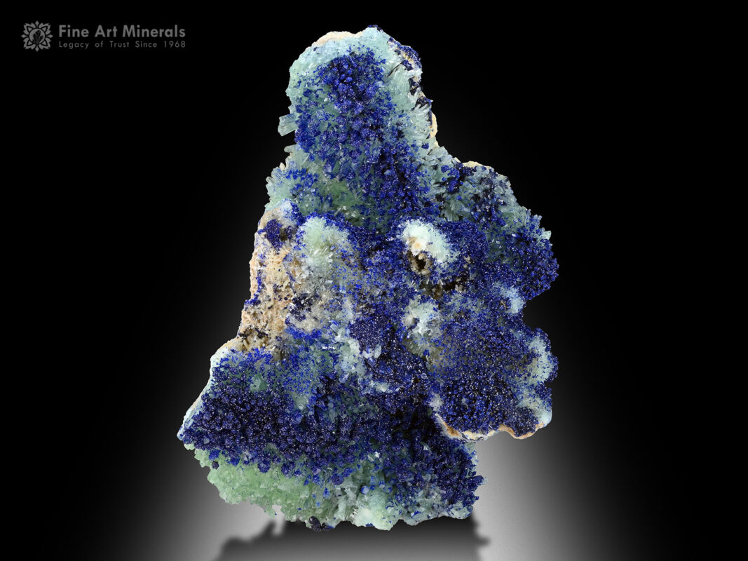 Azurite on Aragonite from Helmand Afghanistan