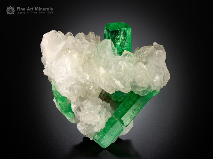 Beryl Var. Emerald with Calcite from Colombia