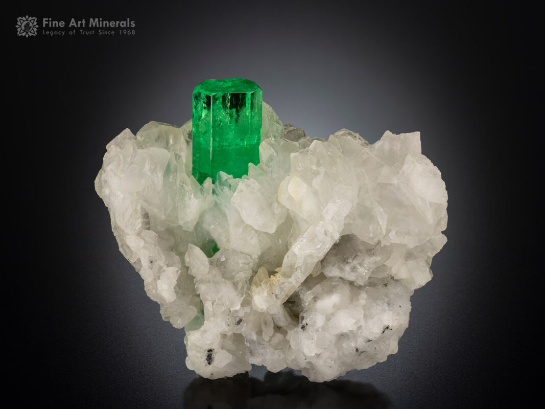 Beryl Var. Emerald with Calcite from Colombia