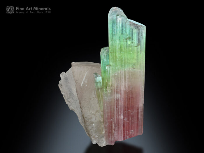 Bi Color Tourmaline with Quartz from Afghanistan