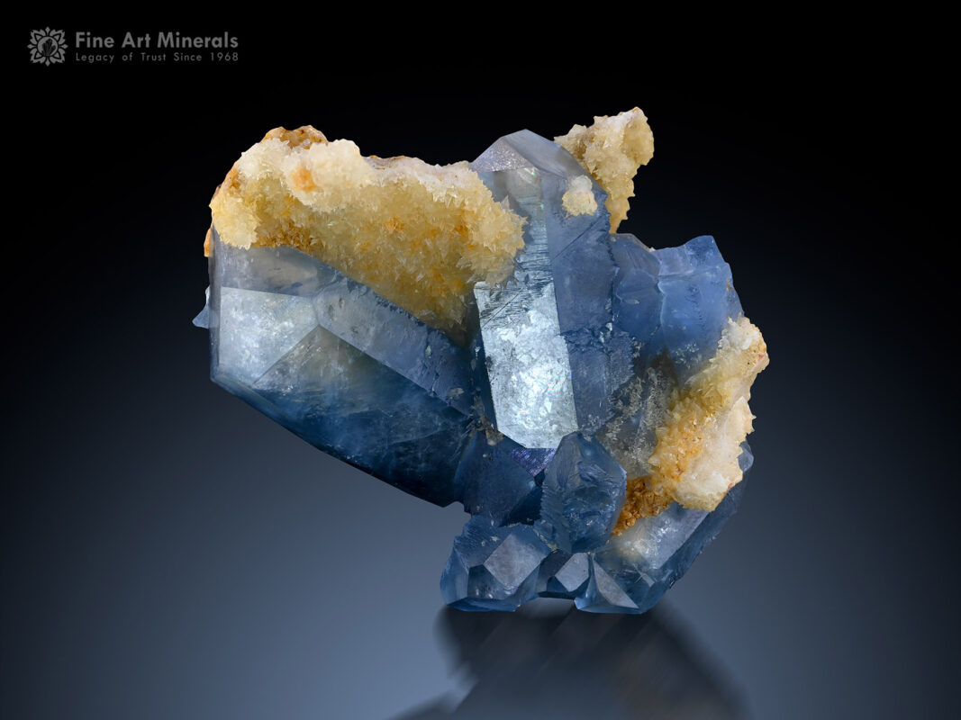 Celestine with Calcite from Afghanistan.