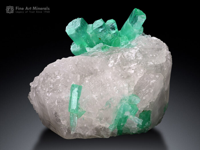 Emerald Cluster on Quartz from Swat Pakistan