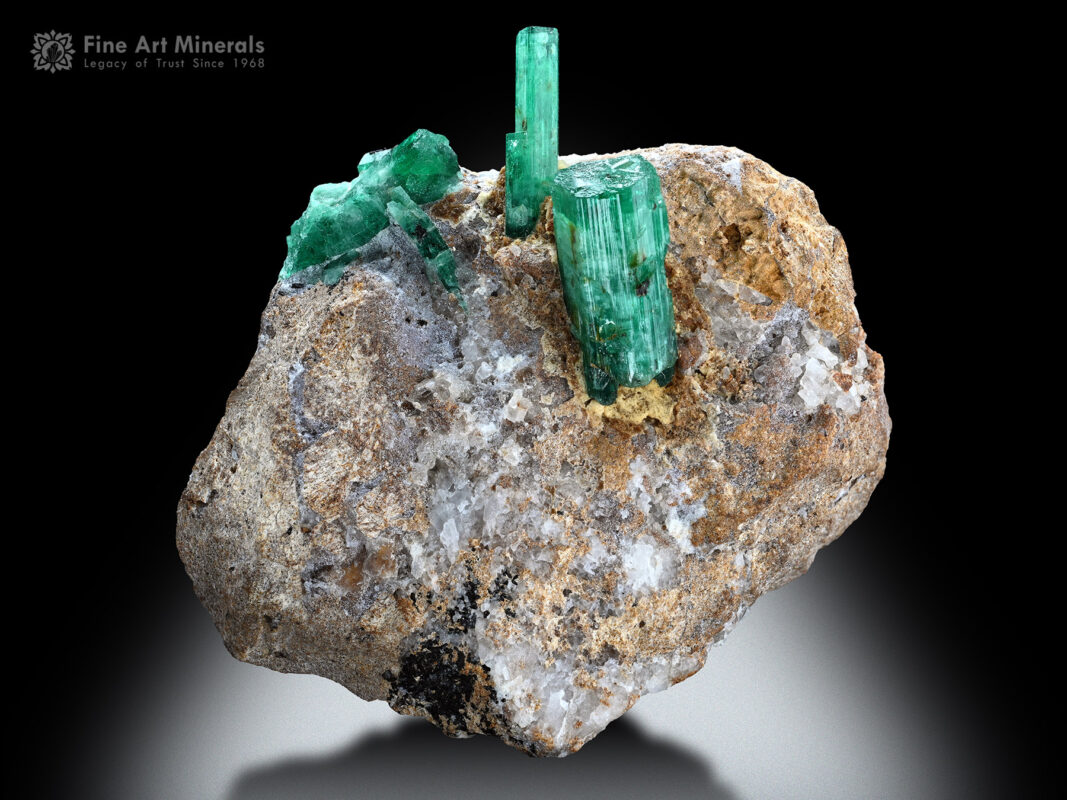 Emerald Crystals on Matrix from Panjshir Afghanistan.