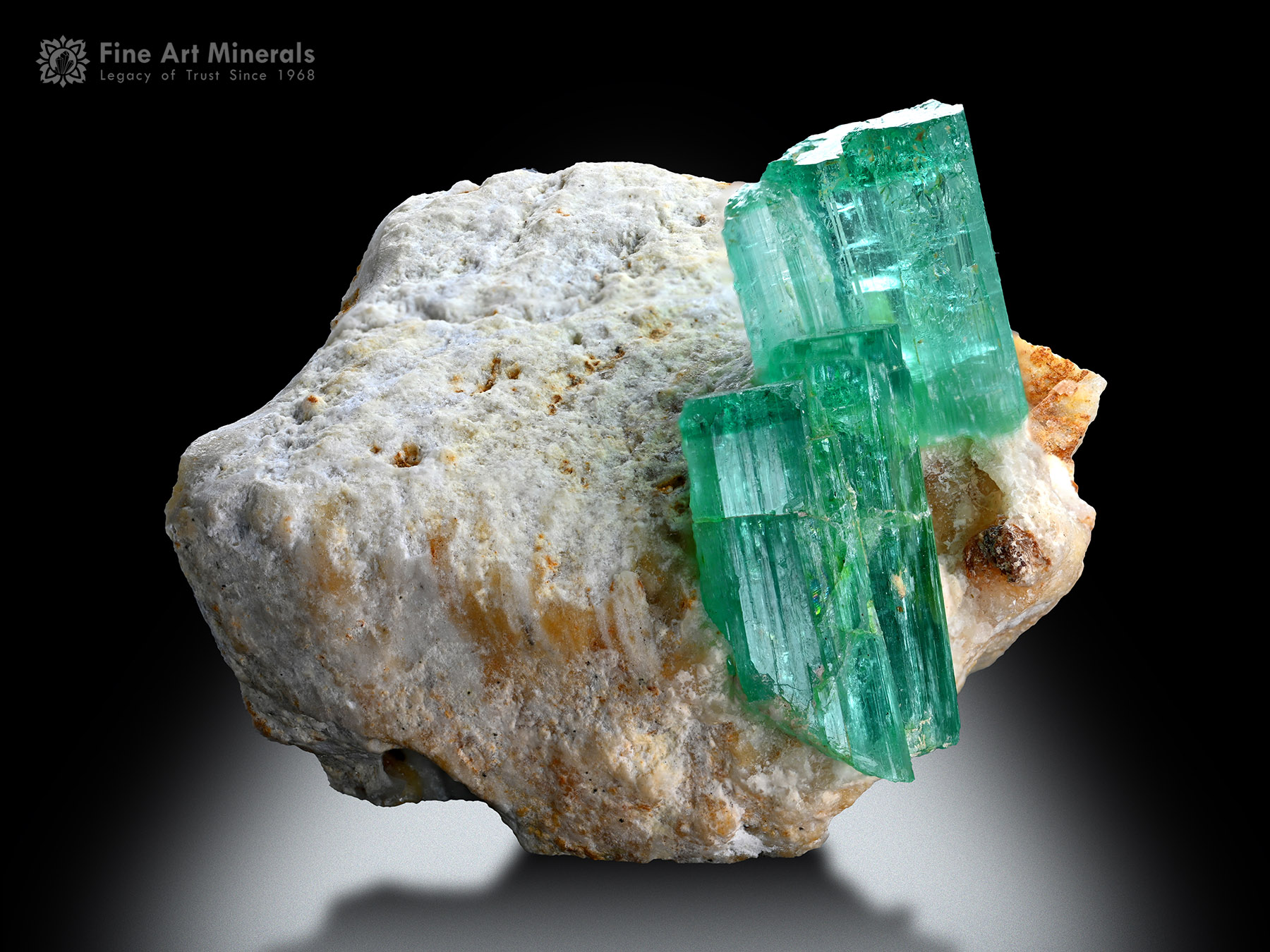 Emerald Crystals on Matrix from Panjshir Afghanistan