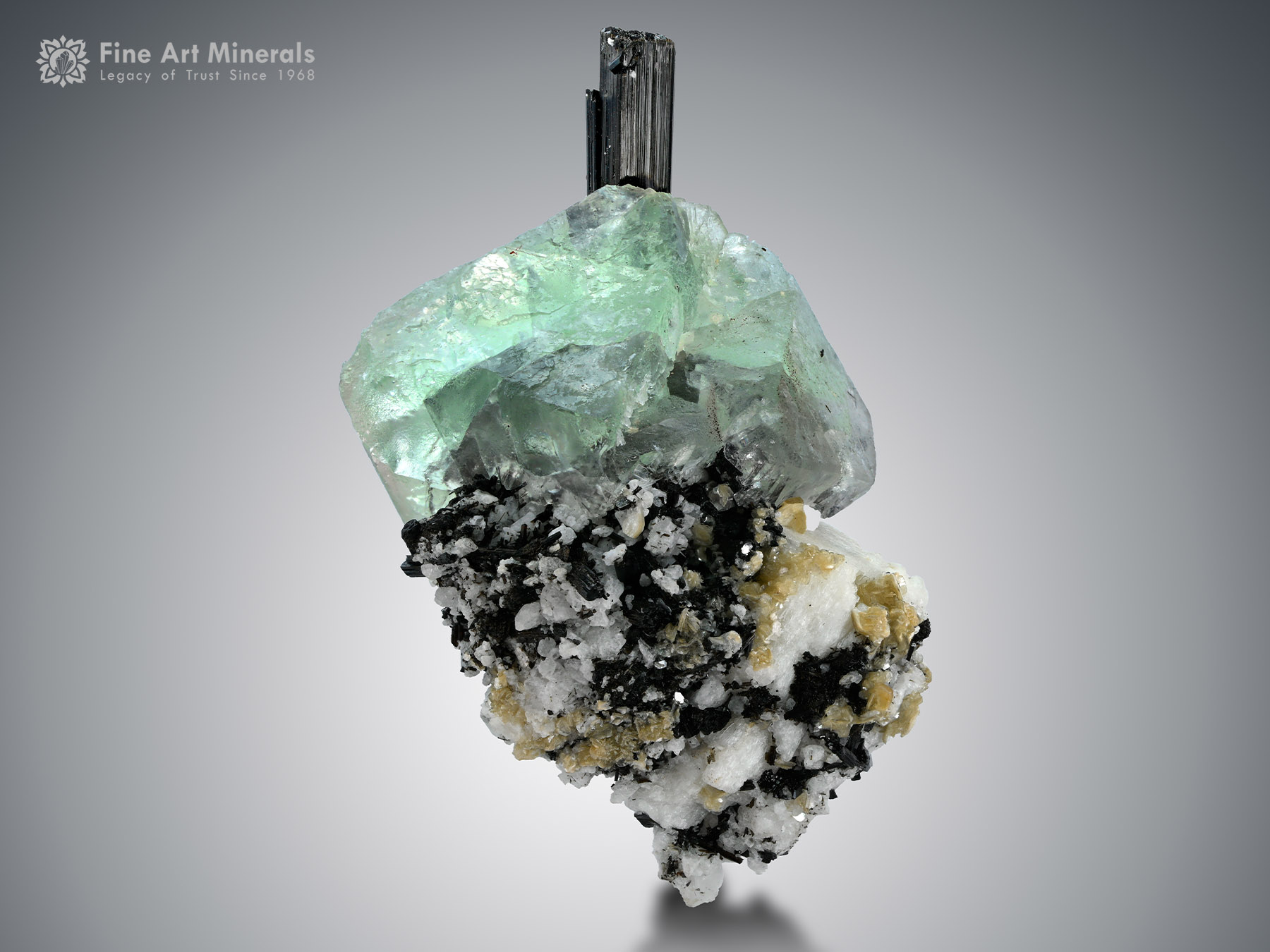 Fluorite with Schorl and Albite from Pakistan