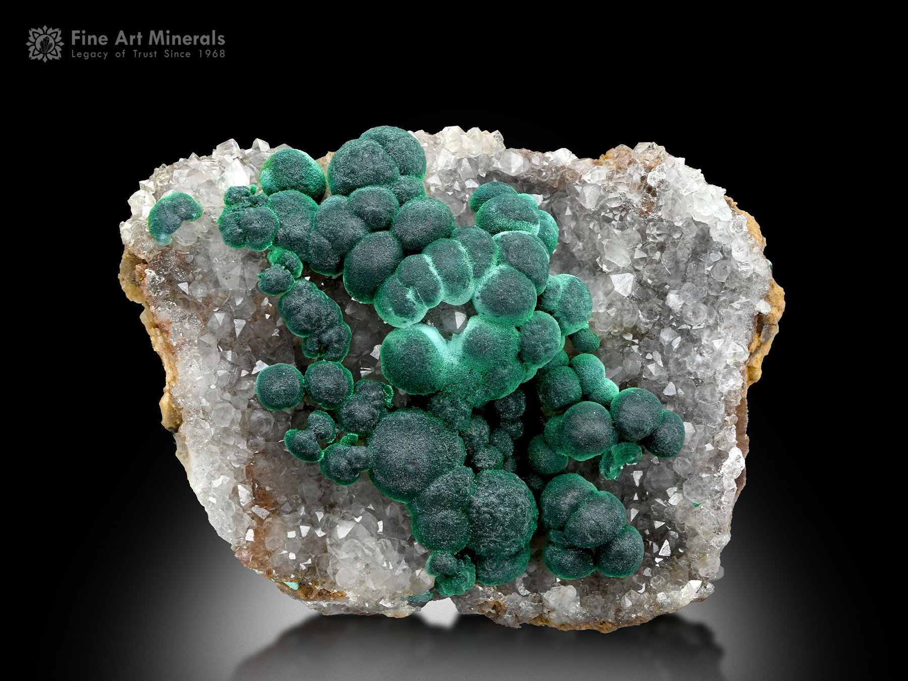 Malachite with Quartz from Congo