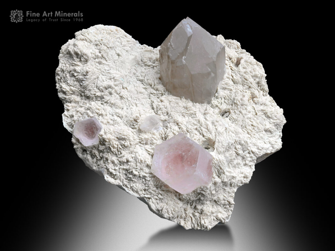 Morganite with Quartz on Albite from Skardu Pakistan